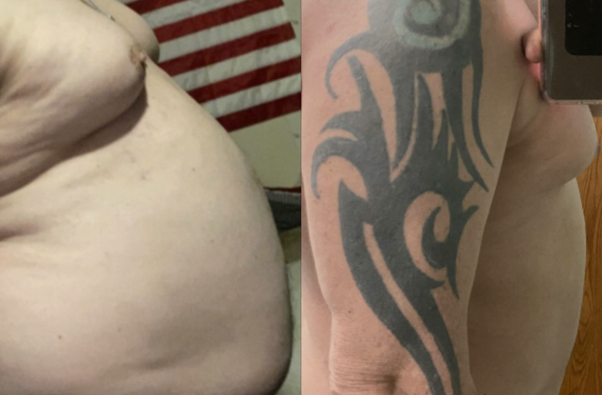 Kenneth before and during his health journey