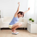 A women measuring weight